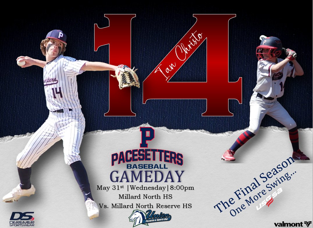pacesetters2027's tweet image. Game Day! Come support the boys tonight as they take on Millard North Reserve HS. First pitch at 8:00pm - Millard North HS. If you cannot make it, watch every pitch live on @GCsports  #earneverything #pacesetters @PacesettersBB @mnbaseball2023