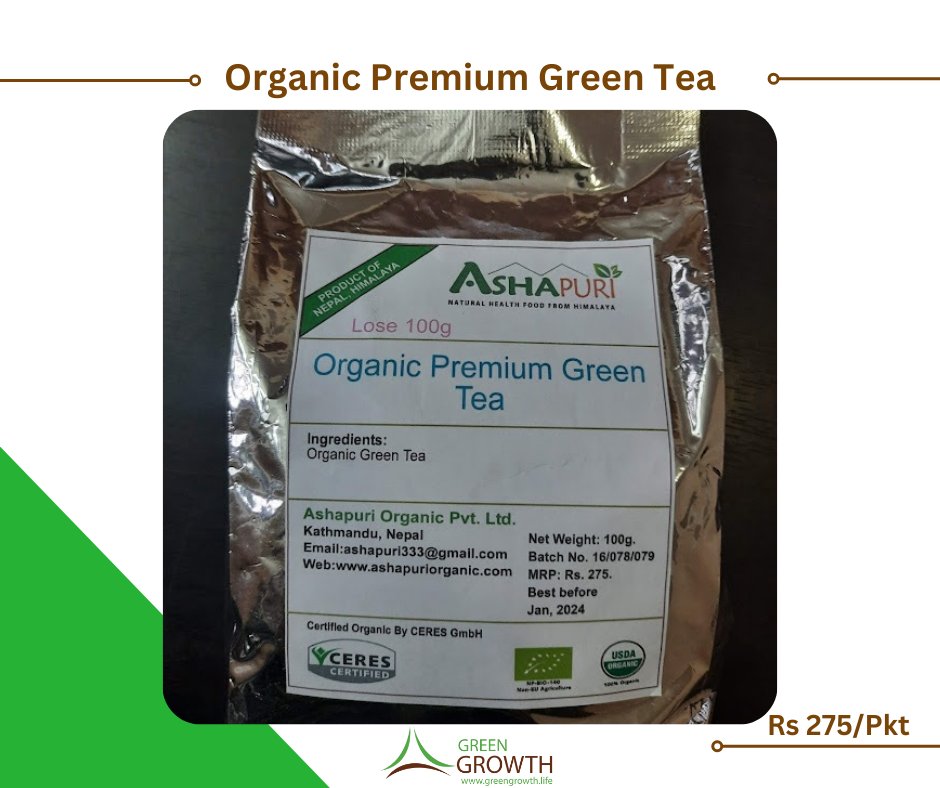 Introducing our Organic Green Tea! 🌱☕

✅ Experience the true essence of nature with our Organic Green Tea

✅ Our green tea is cultivated without the use of harmful pesticides or chemicals

To order leave a message or visit our website:
greengrowth.life/product-detail…