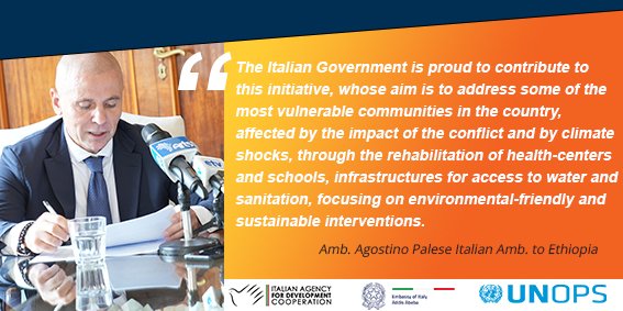 Strengthening the health systems and alleviating the suffering of the most vulnerable population through access to quality healthcare services. @AICSAddisAbeba @UNOPS_Ethiopa #BuildTheFuture #SDGs #Health #WASH #Italy