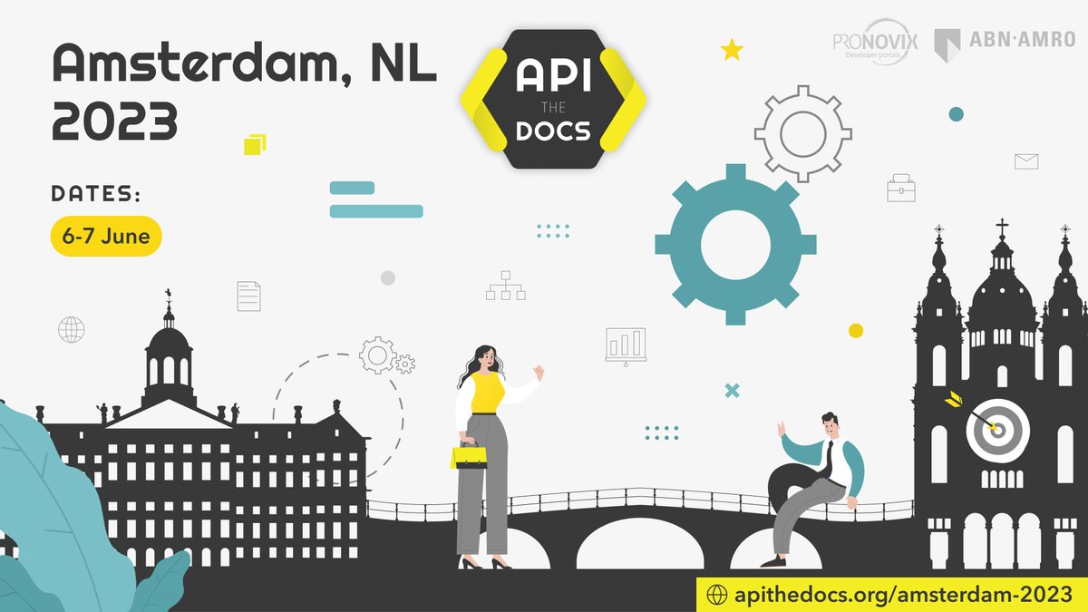 pronovix's tweet image. Meet @kvantomme,  @vass_laura  &amp;amp; the #Pronovix team in #Amsterdam on 6-7 June, where they&apos;ll host the 3rd #APItheDocs #conference &amp;amp; #unconference in town!

Lineup, program, and ticket info are available here:
apithedocs.org/amsterdam-2023

#APIdocumentation #devrel #technicalwriting