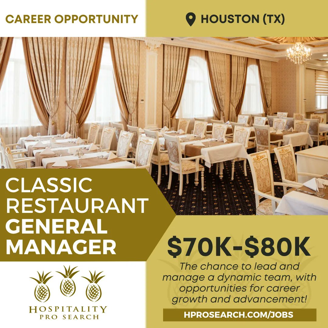 HProSearch's tweet image. 🌟 Take the Lead as Houston-based restaurant's General Manager! 🤝💼 Join the team and bring your expertise to the table. 🚀 Proven success in a fast-paced, high-volume environment? We want you!

➡️Apply through this link: buff.ly/43uxudQ

#hprosearch #restaurant #service