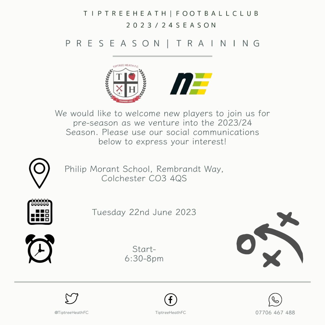 ⚽️ 𝑷𝒓𝒆 𝒔𝒆𝒂𝒔𝒐𝒏 𝒕𝒓𝒂𝒊𝒏𝒊𝒏𝒈 

Pre season restarts, in which you can express your interest by following the information below. 

We look forward to starting the the 2023/24 season shortly after a short break! 

💚🖤