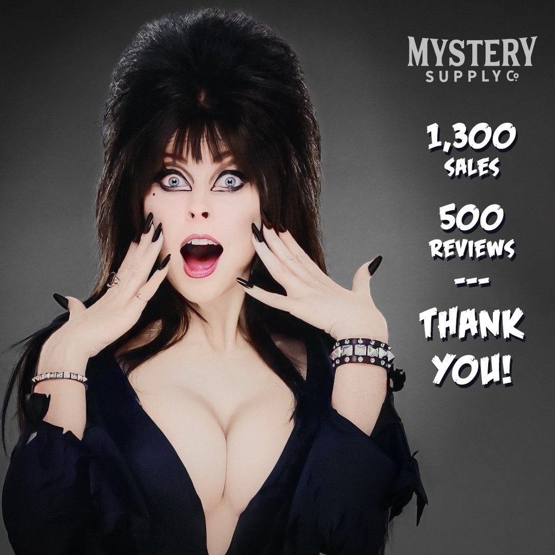 📣 We hit 1,300+ sales and 500 reviews in our Etsy shop this week. THANK YOU to all the weirdos who love spooky and kooky stuff for making this so fun! 💀 🪦 ⚰️ 🦇 🤖 🛸  Etsy shop: bit.ly/41R8MmR #horrorart #scifiart