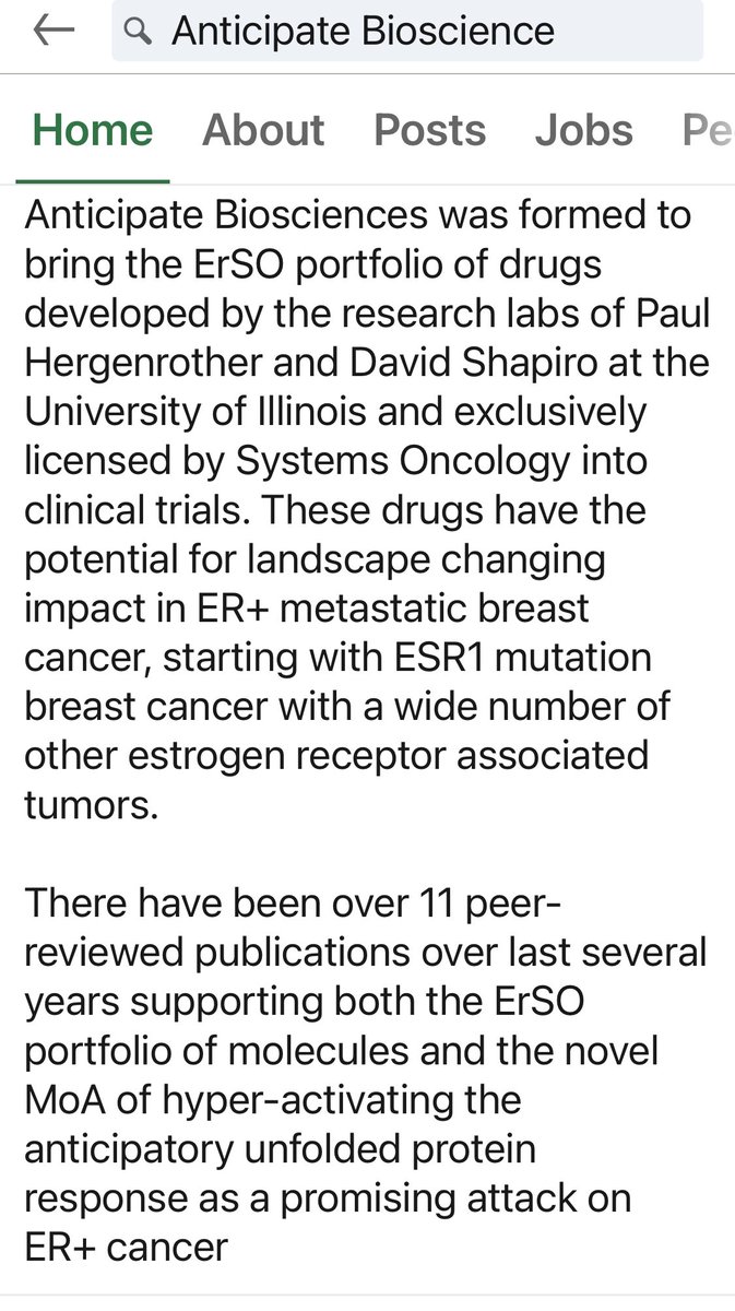 ErSOActivism's tweet photo. Screen shots of Anticipate Bioscience, the company trying to advance #ErSO | #SERA2 and it’s unique mechanism of killing #MBC. Stressing the cancer cells by upending the UPR. Complicated but it works beautifully- we just have to get it to humans!! @DesertBiopharma https://t.co/r2V3i5gv1q