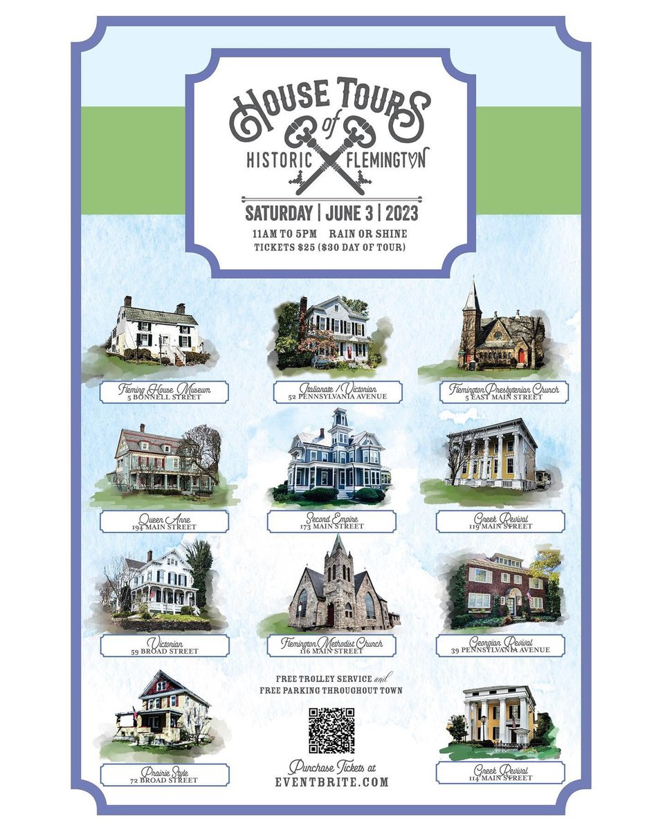 Flemington announced its 2023 Historic Flemington House Tours! The event is on Saturday, June 3, 2023, from 11am to 5pm. Advanced tickets are priced at $25, and on-the-day tickets will cost $30. 

#loveflemington #hunterdoncountynj 
📸 Dave Norton