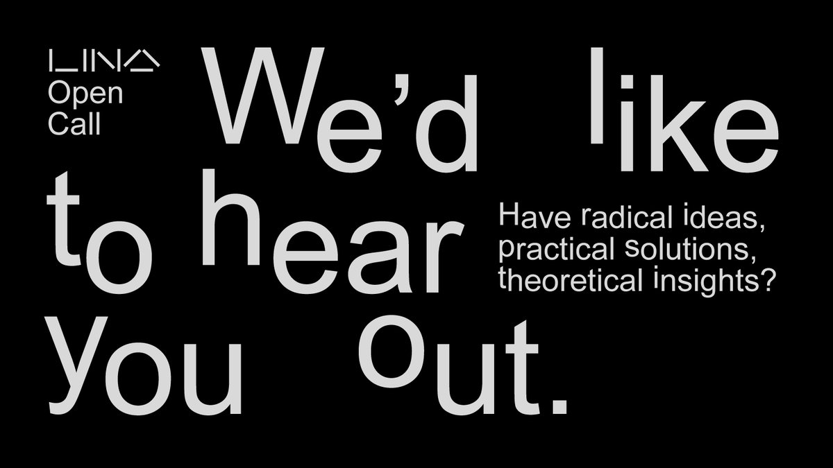 RA Architecture (@architecture_ra) on Twitter photo Second LINA Open Call invites emerging creatives to apply with ideas, texts and practices addressing the environmental crisis
All documentation and application forms are available on the LINA website➡️lina.community Second LINA Open Call invites emerging creatives to apply with ideas, texts and practices addressing the environmental crisis
All documentation and application forms are available on the LINA website➡️lina.community