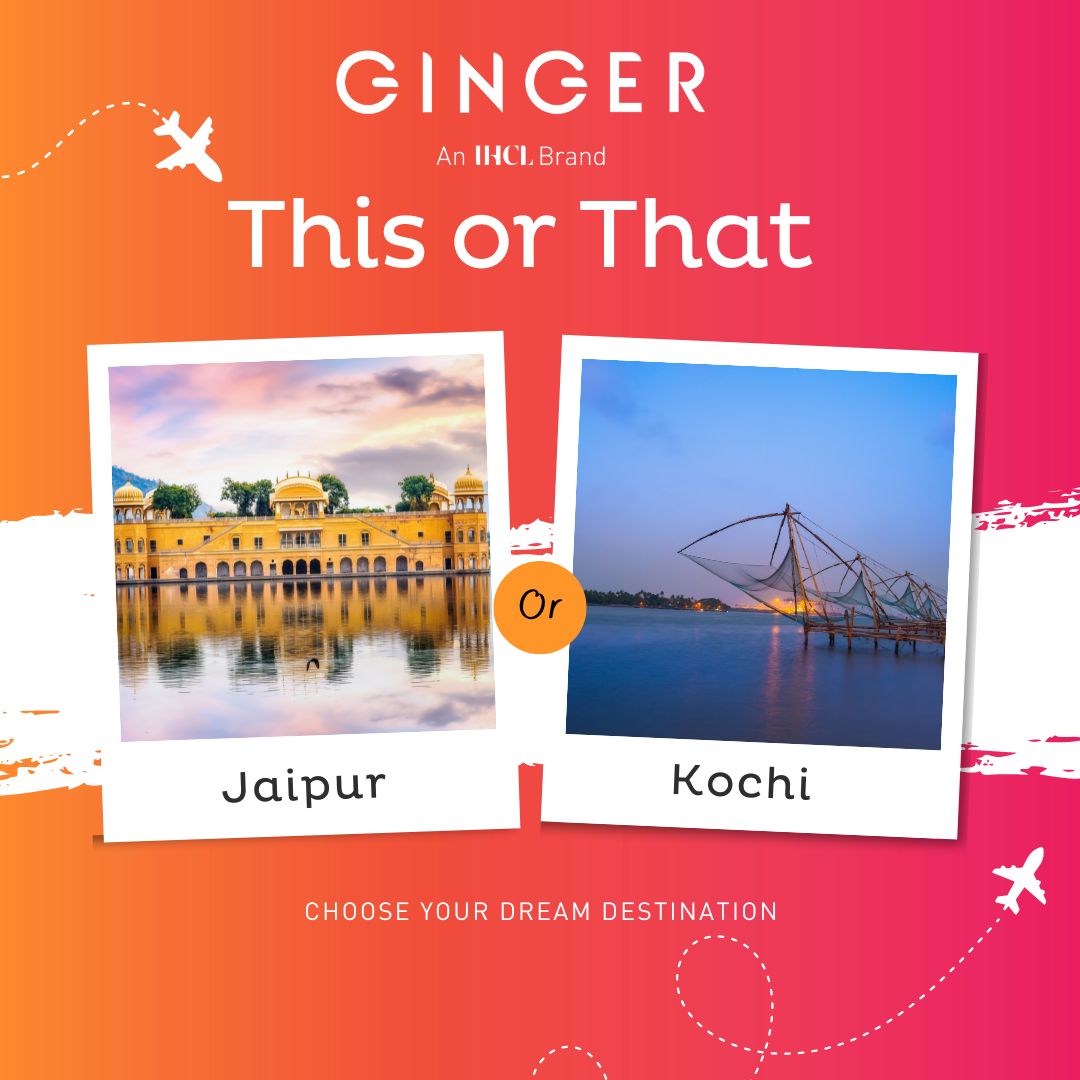 Choose your dream destination.
Mention in the comments below..

#VocalforLocal #GingerHotels #Travel #TravelDiaries #TravelDeeper #India #Destinations #LoveIndia #IncredibleIndia #ReimagineGinger #Travelling