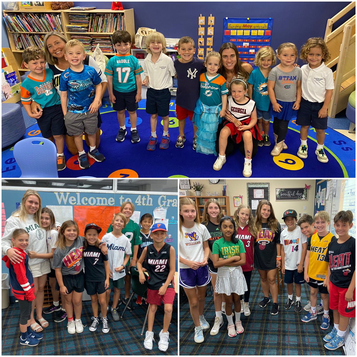 GSSstingrays's tweet photo. We are celebrating all the awesome Florida college and pro teams today by having a special dress down day!
#gulfstreamschool @MiamiHEAT @Marlins @FlaPanthers @MiamiDolphins @FloridaState @FloridaAtlantic @MiamiHurricanes @UCFKnights @UF https://t.co/9m9rKHHV7v
