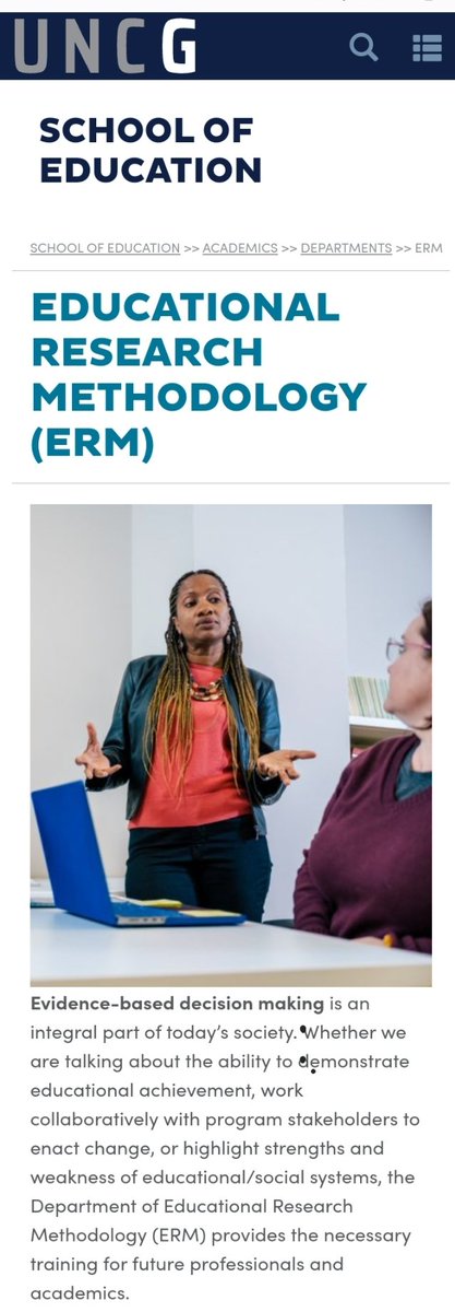 EvieConference's tweet photo. Are you looking for an evaluation education &amp; training program that prepares you for scholarship &amp; practice in the evaluation field? Check out the @UNCG_ERM grad programs at https://t.co/QKKPs8ZEoM https://t.co/qZoVcGXQUd