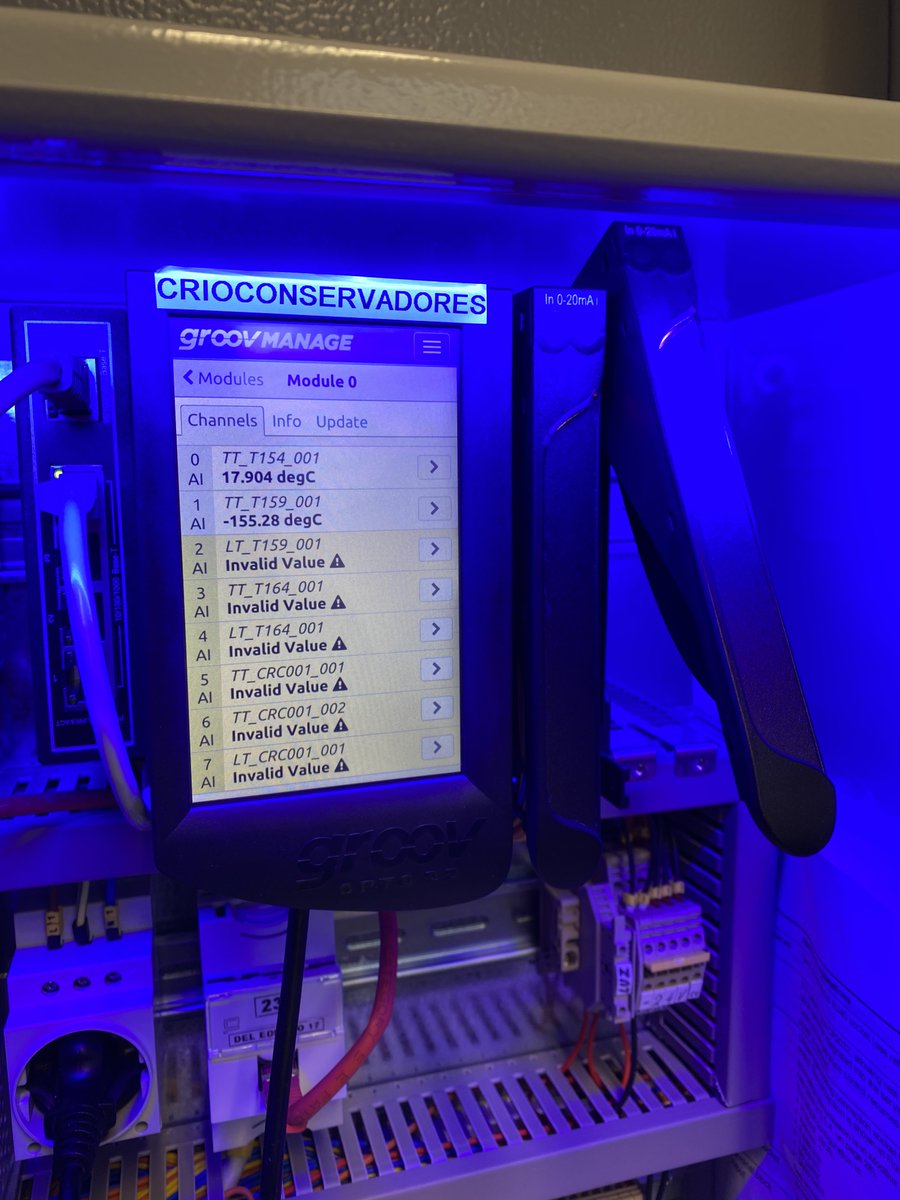 "Baby it's cold outside!" Opto22 groov-EPIC being installed for cryoconservator monitoring. The cryoconservation process uses liquid nitrogen at −196°C (−321°F) to freeze biological material - cells, tissues, or organs -  to preserve the material for an extended period of time.