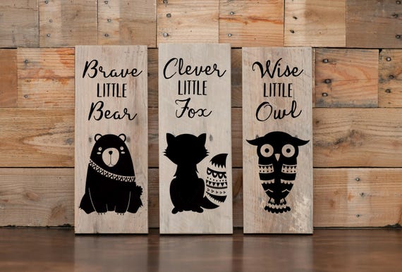 Wood Sign Home Decor  Brave Little Bear Clever etsy.me/2PWRoKQ #babyroomsign #babyboydecor #babyshowergift #woodsign #nurserydecor @etsymktgtool