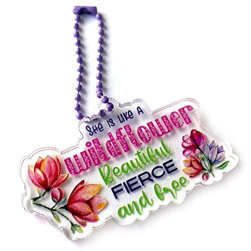 Like a Wildflower Beautiful Fierce Free Keychain - Inspirational Motivational Acrylic Keyring  buff.ly/3C6uybX #EJWTT #wildflowers #WomenEmpowerment