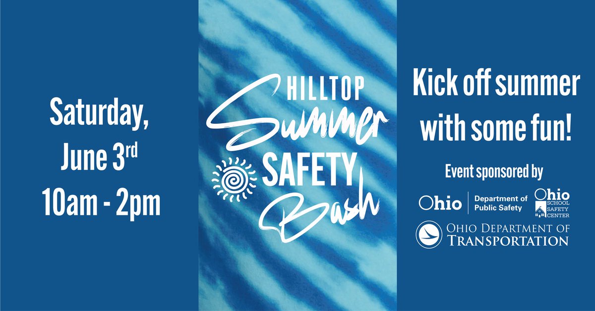 NCCC1968's tweet photo. Join us at the Hilltop Summer Safety Bash this Saturday, June 3rd at the OHDept of Public Safety Parking Lot-1970 W Broad St. 

The event is free and for the whole family! ☀️😎 https://t.co/5XgdVYbcgw