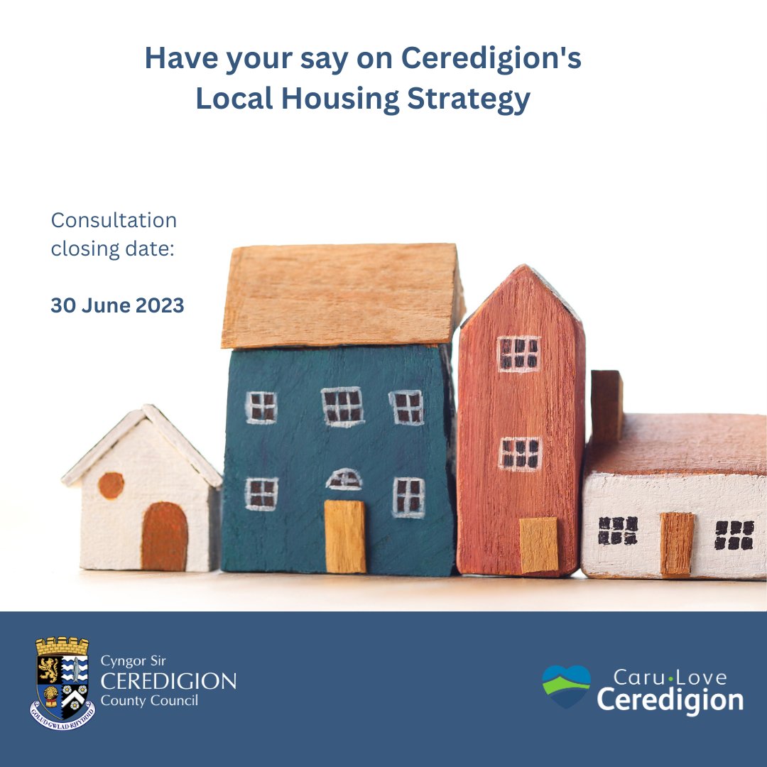 🏡 Have you completed the survey which will help inform Ceredigion’s Local Housing Strategy for the next five years? 

👉 haveyoursay.ceredigion.gov.uk/housing-strate… 

We want to hear from you.

Complete the form before 30 June 2023