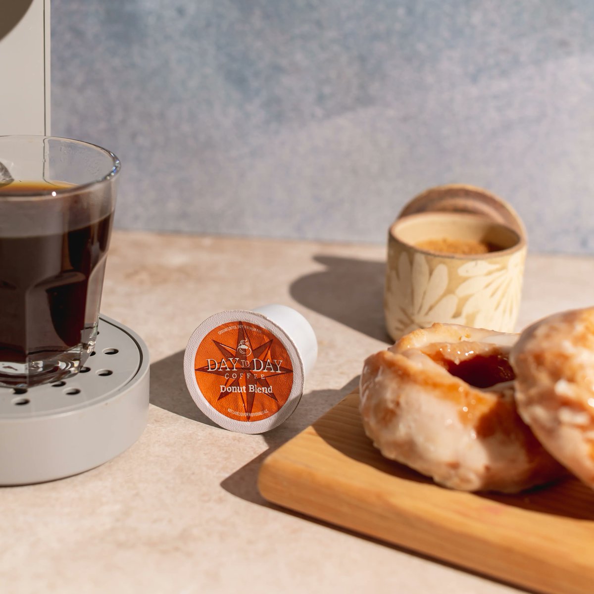 Unlock the magic of a perfect cup of coffee, any time, anywhere. With our coffee pods your coffee cravings will always find satisfaction. 🤎 

#DaytoDayCoffee #donutblend #coffeepods