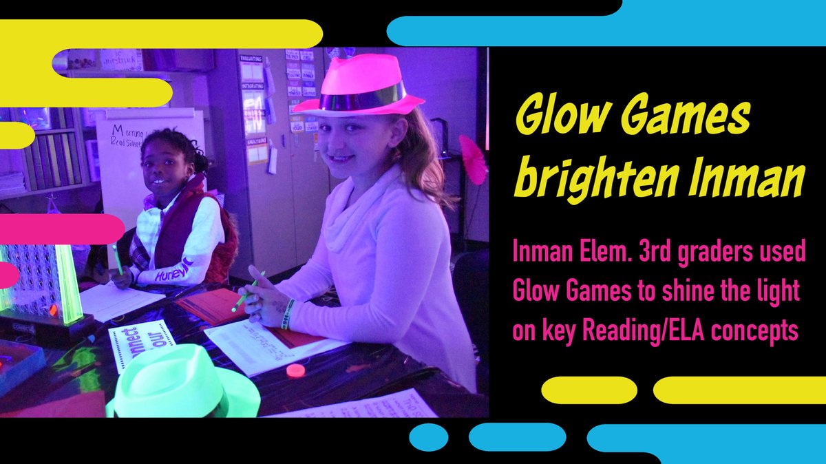 Inman Elementary 3rd graders in the class of Regina Stevens used the Glow Games to shine the light on key Reading/ELA concepts.  bit.ly/45eyx3o