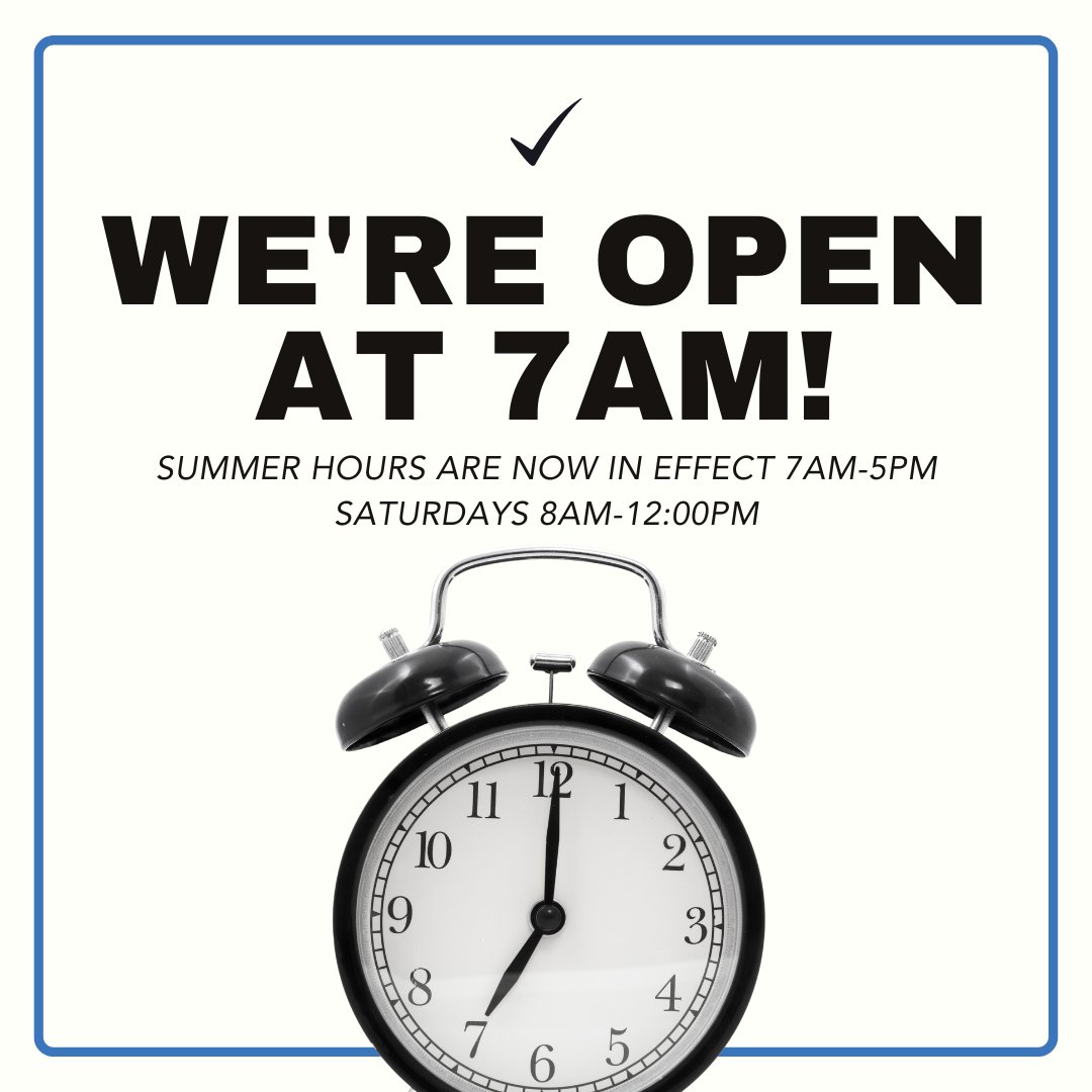 JohnstoneELP's tweet photo. We are now Open 7am-5pm thru September.
Saturdays 8am-12pm
Place your orders online and pick up at will call! Beat the Rush, Beat the heat!
https://t.co/Hyzv6A3PeV
#johnstonesupplyhvac #johnstonesupplyELP https://t.co/MtR4qBxNDj