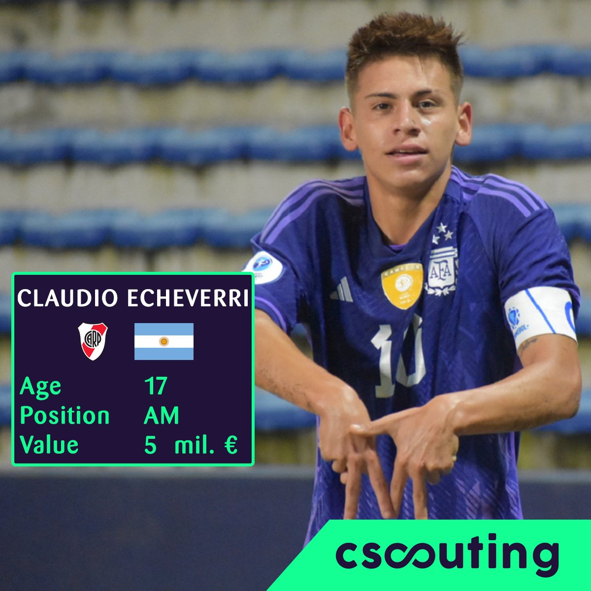 cscouting_'s tweet image. A Rising Star: Claudio Echeverri.🔥

🔹River Plate II. Argentina.
🔹Age: 17
🔹AM
🔹5 mil. euro

▫️Games:        15
▫️Goals:           9
▫️Assists:         3

His skills are simply mind-blowing, leaving spectators in awe with every move he makes. 
#cscouting #claudioecheverri