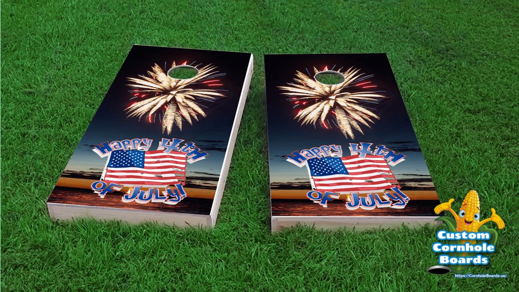 🎉🌽Hey there, #CornholeCrew! Can you smell the BBQ & fireworks of #4thofJuly? Don't be the only one without a fresh cornhole board! 🔥☀️Our workshop's buzzing, and we'd hate for you to miss out. Beat the clock⏰and secure your order today for an unforgettable summer! #4thjuly