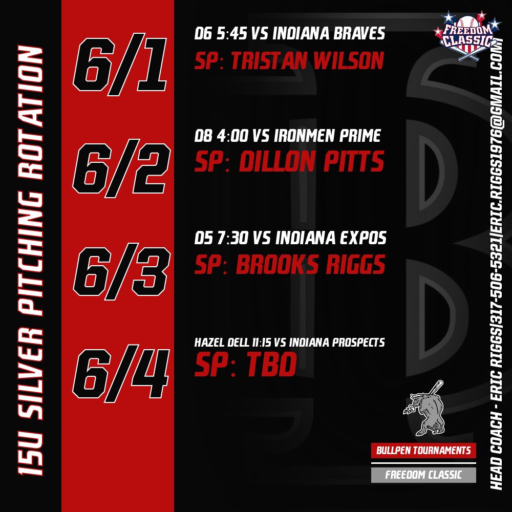 INBulls26Silver's tweet photo. Tomorrow starts a fun summer with the boys of 15U Silver!    It's go time https://t.co/kwWe5VKcKZ