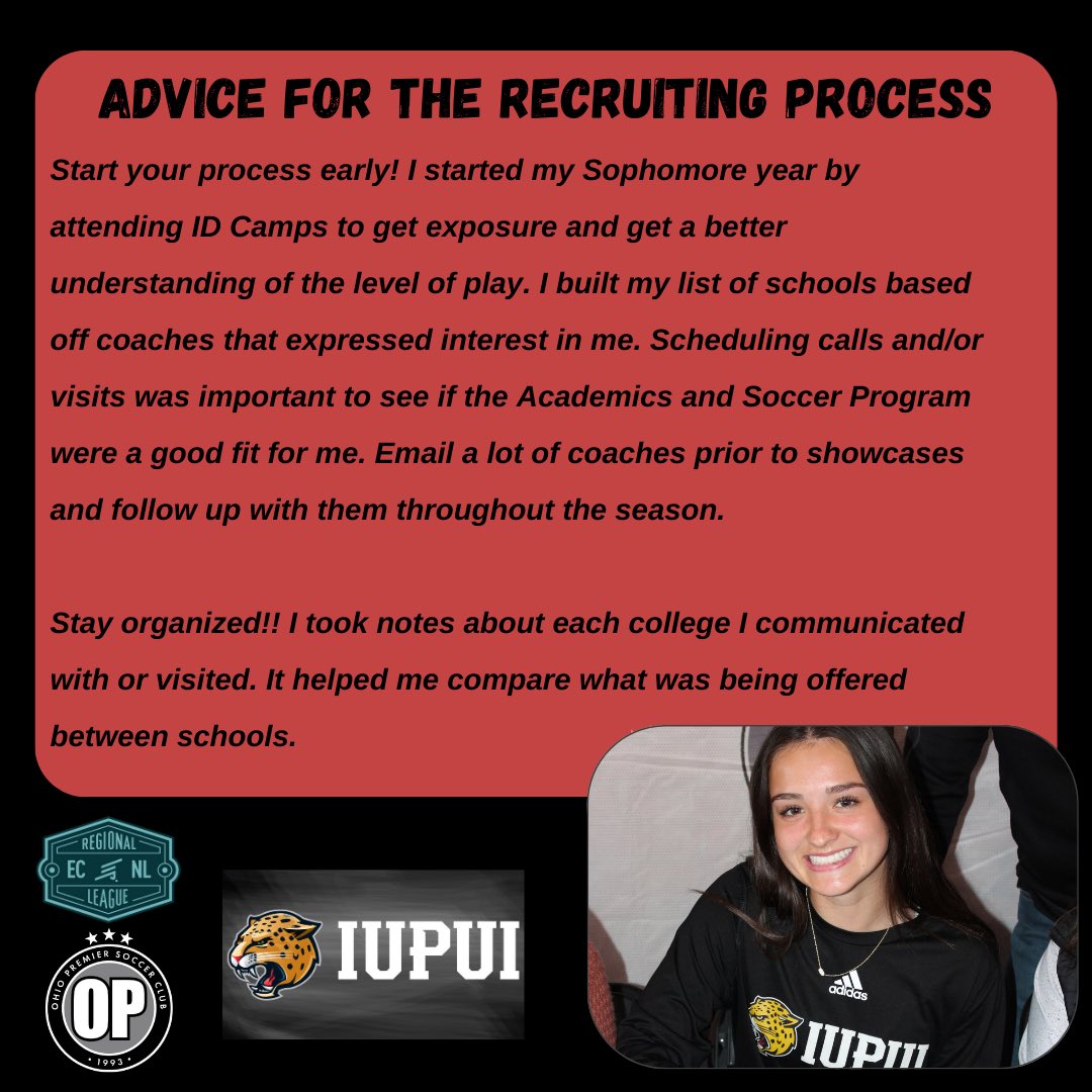 OP_ECNL_RL's tweet photo. Lindsey joined us this year for her senior season. Sheβs been a great asset up too scoring and assisted many goals!
Swipe to see some advice from Linds and how she suggests you handle your process based on her experience!
@op_soccer_club #OPNation #DDT #OPNextLevel #OPECNLRL https://t.co/etL8F3UOYO