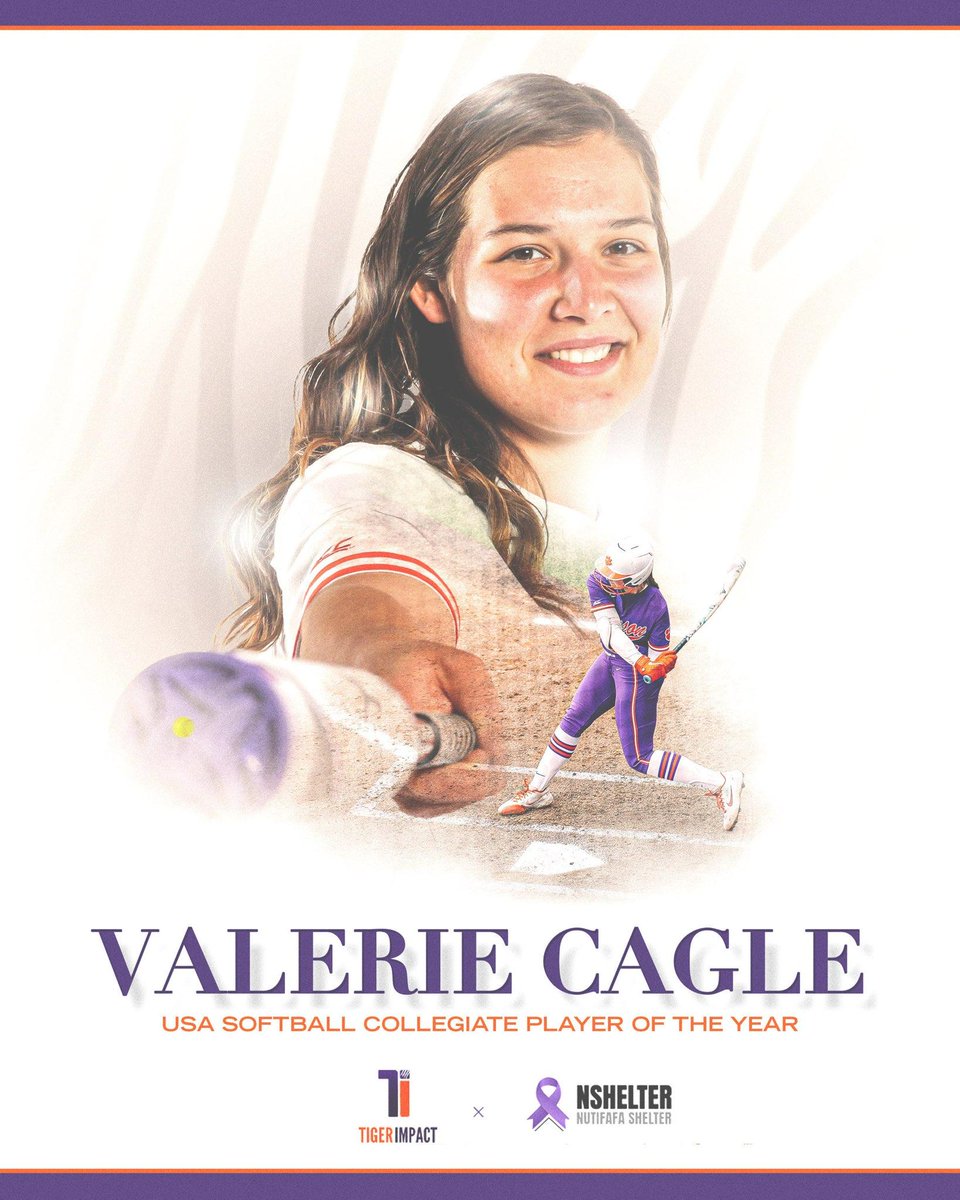 Here's to the best softball player in the country - who also happens to be an outstanding ambassador for <a href="/nutifafashelter/">Nshelter</a> and Tiger Impact!

👏👏👏 @Val_Cagle 

#NIL || TigerImpact.org