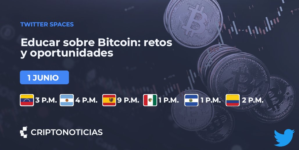 CriptoNoticias's tweet image. #Recordatorio | Esto es mañana: estaremos con @Reidmained (editora de #Criptopedia), @escuelitabtc, @MyfirstBitcoin_ y @libdesatoshi hablando sobre #Bitcoin y educación.