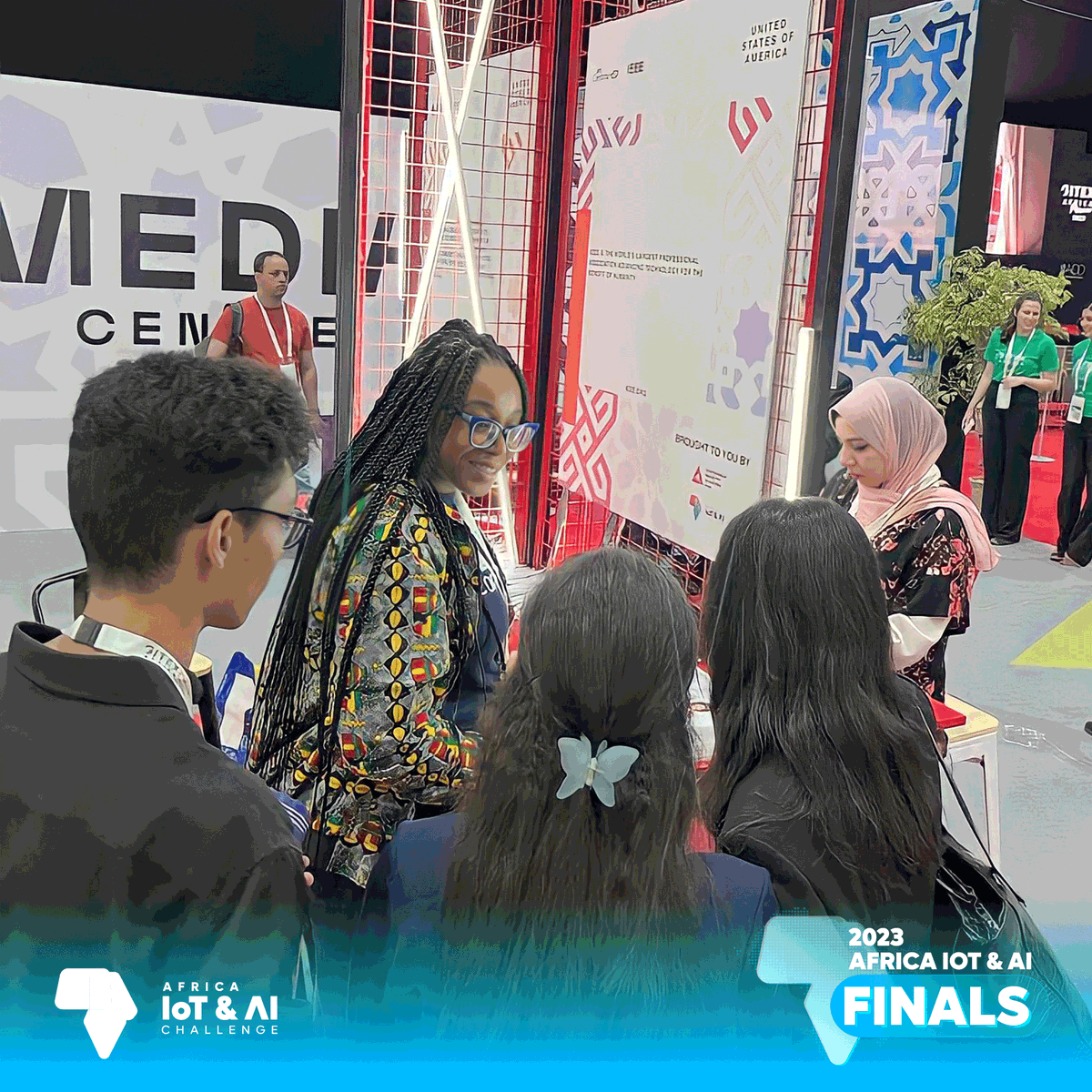 AfricaIoTAIC's tweet photo. A glimpse of The  African IoT &amp; AI Challenge  Startups exhibition area in @GITEXAfrica 💫
The Teams are doing great exhibiting their projects &amp; representing their countries.

#AfricaIoTAIChallenge #AfricaIoTAIChallenge23 #GIAHUB #Top20AfricanStatrups #GITEXAFRICA #GITEXGLOBAL https://t.co/TJT0wm0qn3