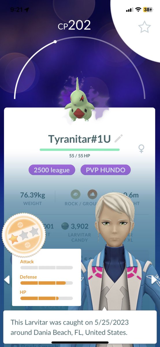derosamiked's tweet photo. Going through my PvP iv's today and checking them, realized I have a Shadow PVP Hundo Tyranitar!!! I'm very happy about this! My 4th shadow PvP hundo, this is bad ass!!! #PokemonGO #PvP #UltraLeague #GBL #GoBattleLeague #PVPIV #PVPHUNDO https://t.co/KmgAnxExDC