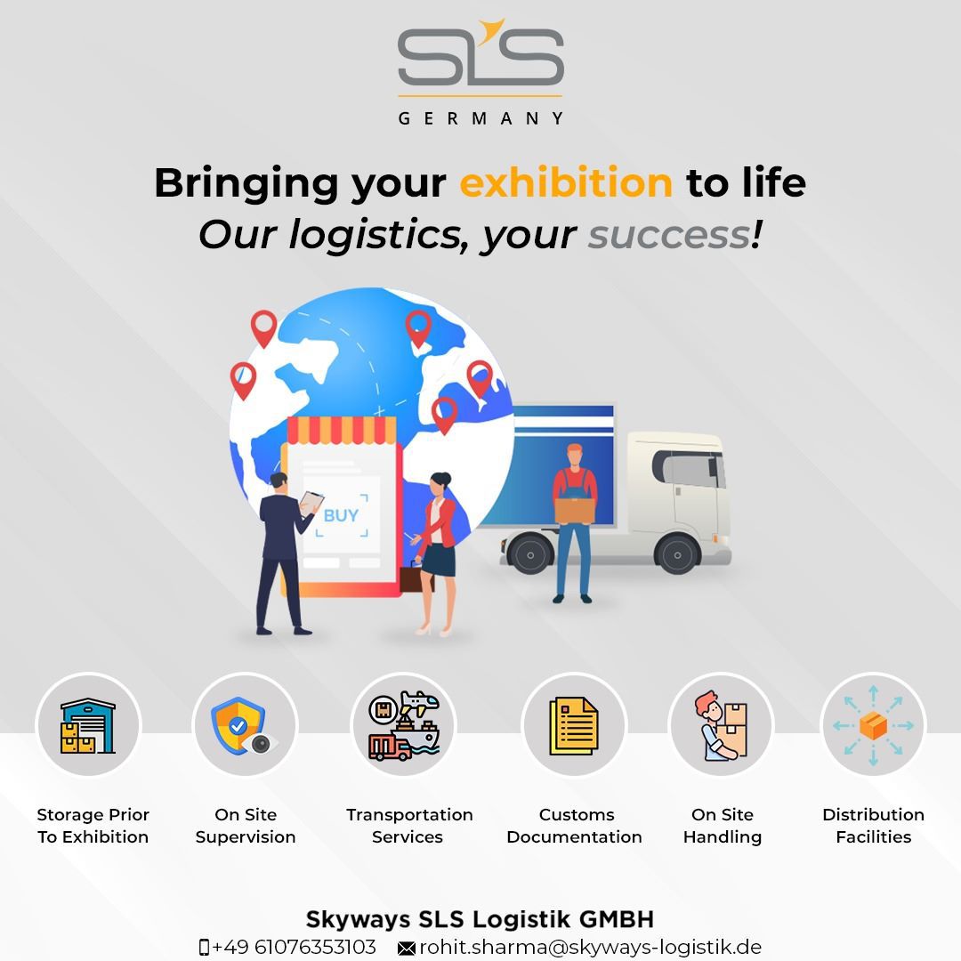Let us bring your exhibition to life with our expert logistics solutions. From transport to installation, we handle every detail to ensure a seamless and successful event. 

#movingWithYou #skywaysgermany #slsgermany #logisticsservices #germanylogistics #exhibitionlogistics