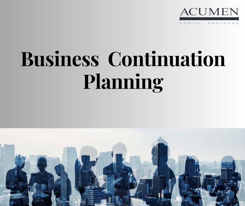 Business continuation planning considers the events that could jeopardize your business & offer strategies to protect against them through insurance.
We can help. Contact your Acumen advisor.
acumencapital.com/estate-insuran…
#estateplanning #insurance #peaceofmind #businesssuccession