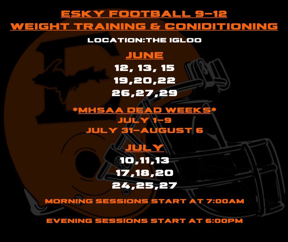 EskyFootball's tweet photo. Let’s get to work. #AllIn #EskyPower https://t.co/qFRYwFa6au