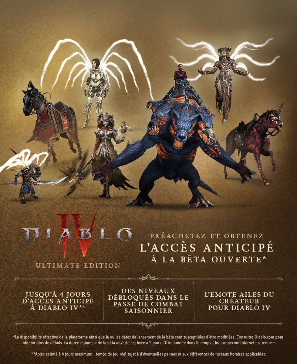 ULTIMATE GIVEAWAY 😈

 I'm giving you a Diablo 4 ULTIMATE Edition key worth €100 that will allow you to play Diablo 4 in early access and get rewards.

 To participate: RT + Follow @tamima_tima
And ➡️➡️➡️youtube.com/@gamertima28
 Thanks to <a href="/Diablo/">Diablo</a> for the key 😈💪

 #DiabloIV #ps