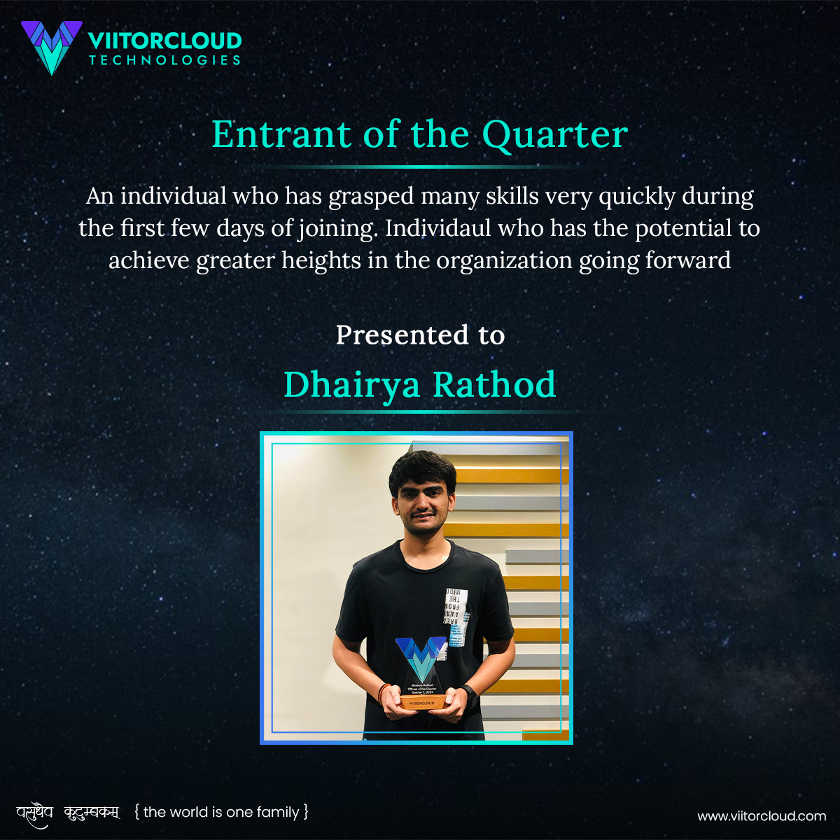 ViitorCloud's tweet image. The awards are presented in various categories, such as the #ConsistentPerformer, #EntrantoftheQuarter, and #SpotlightAward