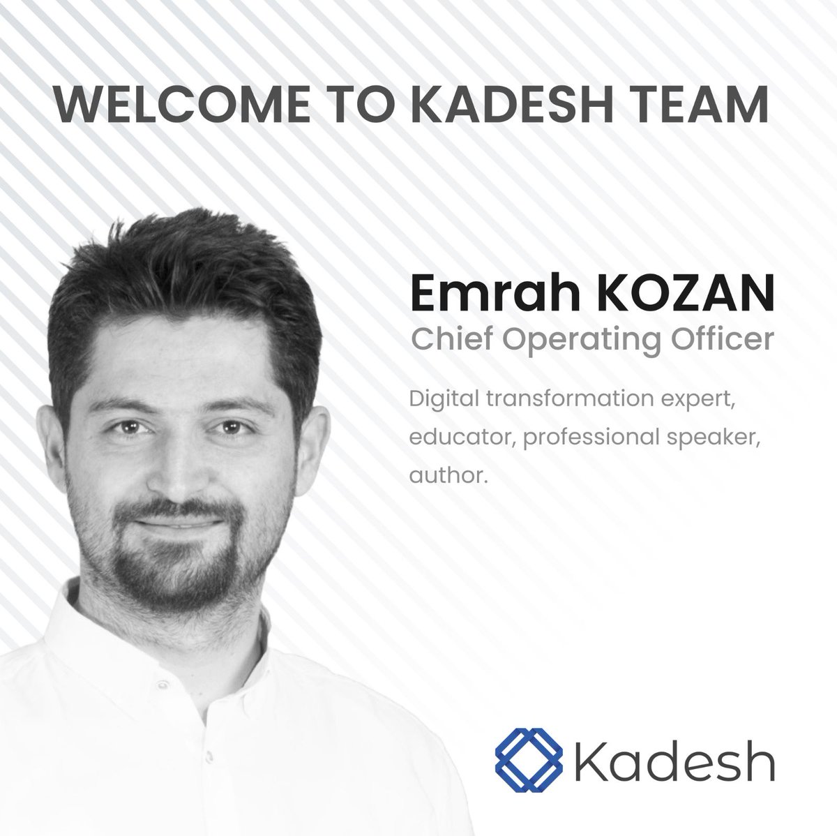Kadeshchain's tweet photo. Welcome aboard Emrah! We’re so excited to have you join our team and can’t wait to see what amazing things we can achieve together. #newCOO #teamwork #Kadesh #Kadeshchain #blockchain #Bitcoin https://t.co/FCIAflaghj