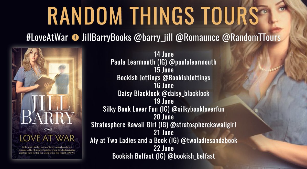 📣LOOK OUT FOR THIS📣 #RandomThingsTours Blog Tour for #LoveAtWar by @barry_jill Books @Romaunce @thebookseller
@RNAtweets
#MustRead 💗#RomanticFiction💗 💗#WarRomance💗Begins 14 June   📚Buy here tinyurl.com/RomaunceLoveAt…📚