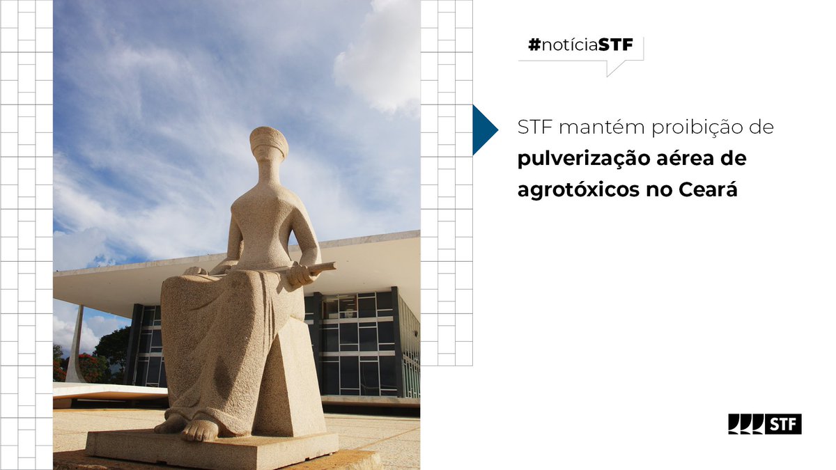 STF_oficial's tweet photo. Por unanimidade, o Plenário do STF manteve a validade de dispositivo de lei do Ceará que proíbe a pulverização aérea de agrotóxicos no estado. De acordo com a relatora, ministra Cármen Lúcia, os estados podem editar normas mais protetivas à saúde e ao meio ambiente, suplementares à legislação nacional. Saiba mais sobre a decisão no nosso portal! https://t.co/RHhnHfV4f2