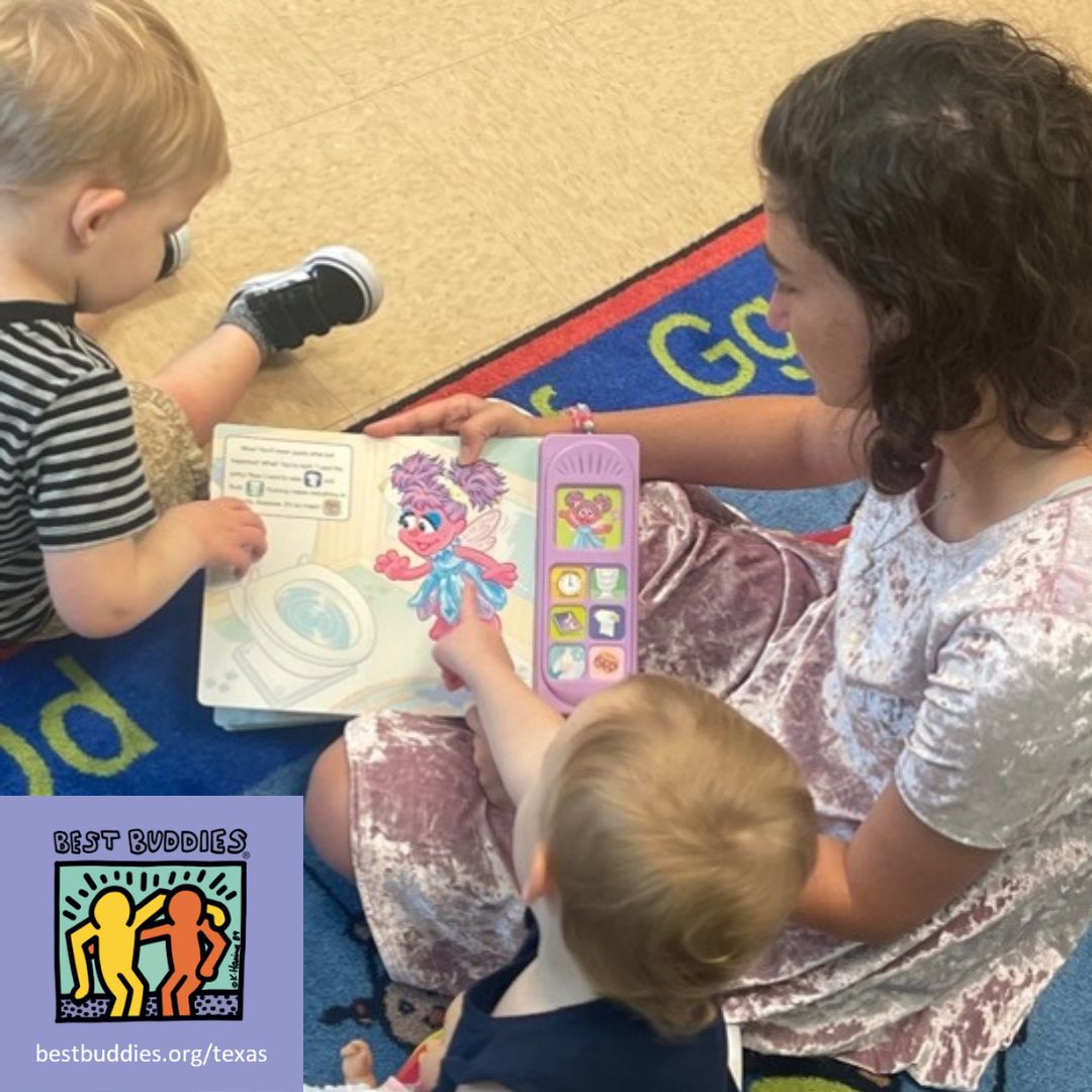 This is Fran! Let's give a round of applause to Fran, who's spreading love and reading among children at her childcare center! Your dedication is truly inspiring, Fran! Hire a Best Buddy today! bestbuddies.org/jobs/ #BestBuddiesTX #WorkplaceWednesday #Inclusion
