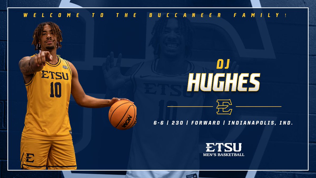 ETSU_MBB's tweet photo. 𝙒𝙚𝙡𝙘𝙤𝙢𝙚 𝙩𝙤 𝙩𝙝𝙚 𝘽𝙪𝙘𝙘𝙖𝙣𝙚𝙚𝙧 𝙁𝙖𝙢𝙞𝙡𝙮

@rtg_dj is officially at Buccaneer ... Hughes is transferring to ETSU after playing the last two seasons at Butler❗️

🔗 https://t.co/dPHjb5TQe7

#ETSUTough 🏴‍☠️ https://t.co/pnir8fzzZA