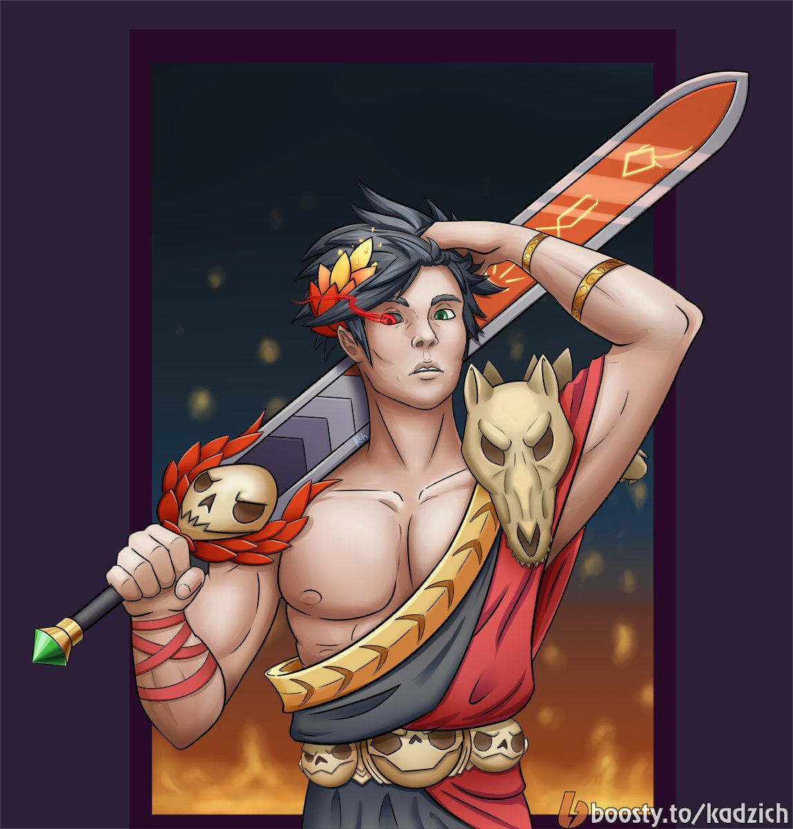 KadziChan's tweet photo. #HadesGame #Zagreus #art https://t.co/T5kDAIyEve