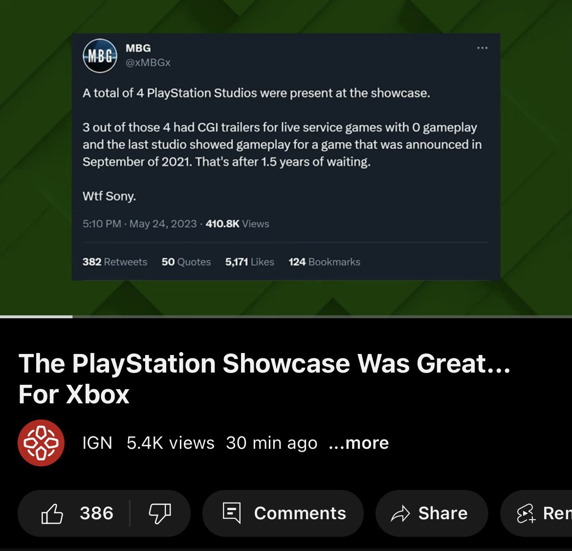 brandonrain_'s tweet photo. @xMBGx Lol you made it on IGN’s new video bro https://t.co/NMVndS8KXZ