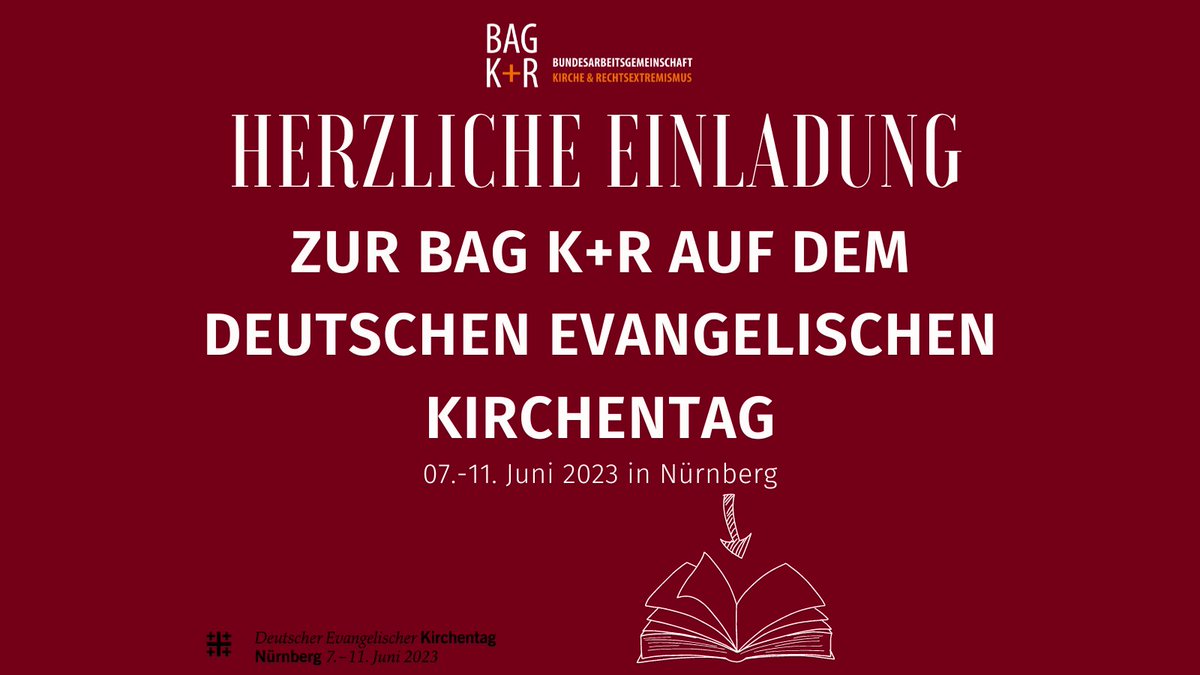 bagk_r's tweet photo. Wir sind auf dem @kirchentag_de in #Nürnberg dabei! Kommt vorbei zu unserem Stand in Halle 4 auf dem Markt der Möglichkeiten oder schaut in unser Programm mit diversen Veranstaltungen. Zum Programmflyer geht es unter https://t.co/V3LEkRTiF3
#kirchentag #rechtsextremismus #kirche https://t.co/X4t84Mdap1