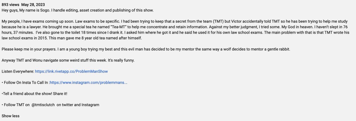 I love this little gag Sogo &amp; TMT have going on <a href="/ProblemManshow/">Problem Man</a> 😂