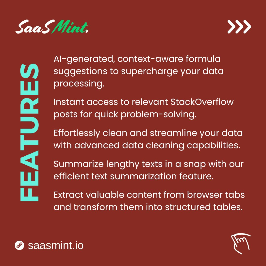 SaasMint's tweet image. Unleash the power of Arcwise AI, the ultimate AI-powered plugin for Google Sheets.

#ArcwiseAI #GoogleSheets #sheets #AIRevolution #ai #artificialintelligence #artificialintelligenceai #aisoftware #aisoftwares #aitool #aitools #googleextension #googleextensions #saas #saasmint