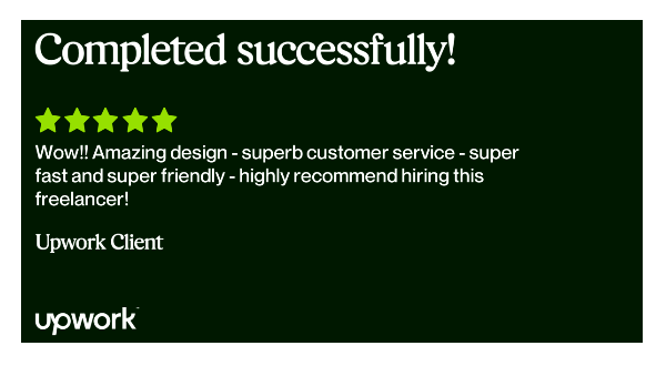 Usmangraphics42's tweet image. 🌟 Another@Upwork project completed and another happy client!  Alhamdulilah 

5 star feedback in Upwork

It's always a pleasure to exceed expectations and deliver outstanding results. #ClientFeedback
Thank for
@Upwork @beinggurudotcom @ShajeelAfzal #letsconnet @remoteoliver