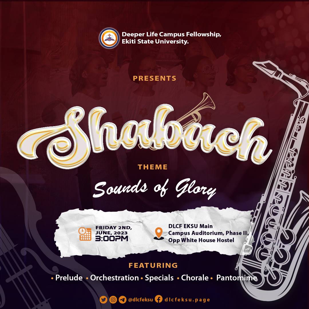 dlcfeksu's tweet photo. I will sing unto the Lord as long as I live: I will sing praise to my God while I have my being. (Psalm 104:33)
SHABACH !!!!!!!
Sound of Gloryyyyyy. 🥁🎷
Come and let sing praises unto the Lord to experiencing the Sound of His Glory.
#SHABACH2023
#SoundsOfGlory
#dlcfeksu https://t.co/PcRo5v4zp7