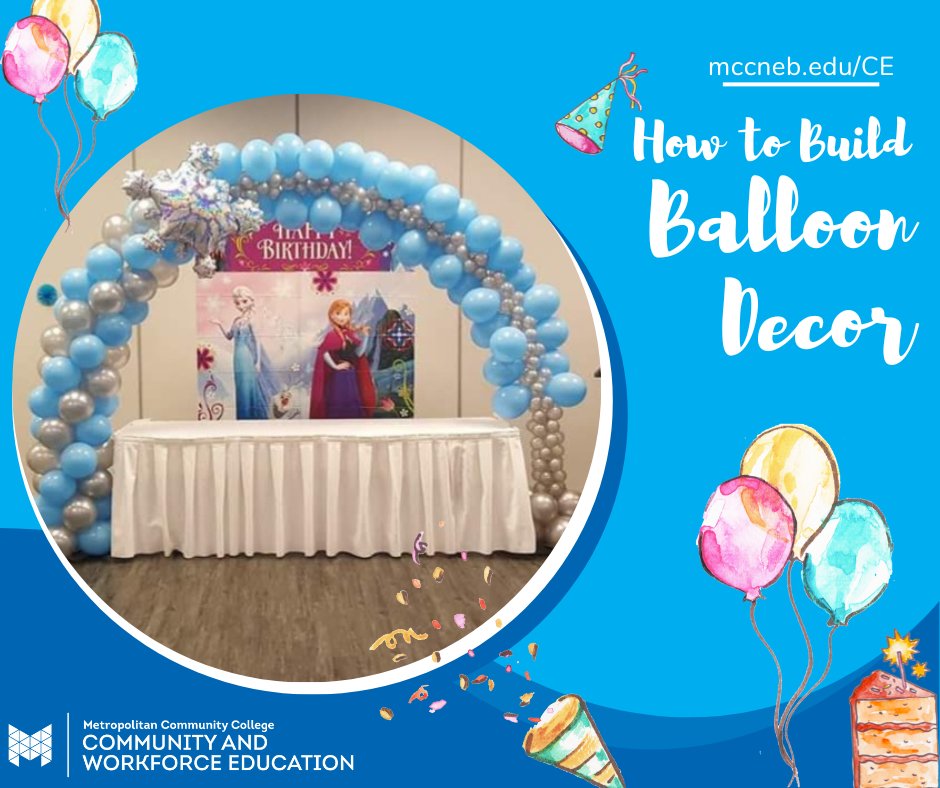 Learn to make stunning #BalloonDecor for #birthdayparties, #graduation, #corporateevents, or #weddings. Explore the fundamentals: choose the right balloons, inflation, tying #balloonshapes, and arranging eye-catching designs. Register at: bit.ly/2023HomeAndFam…
#OmahaPartyIdeas