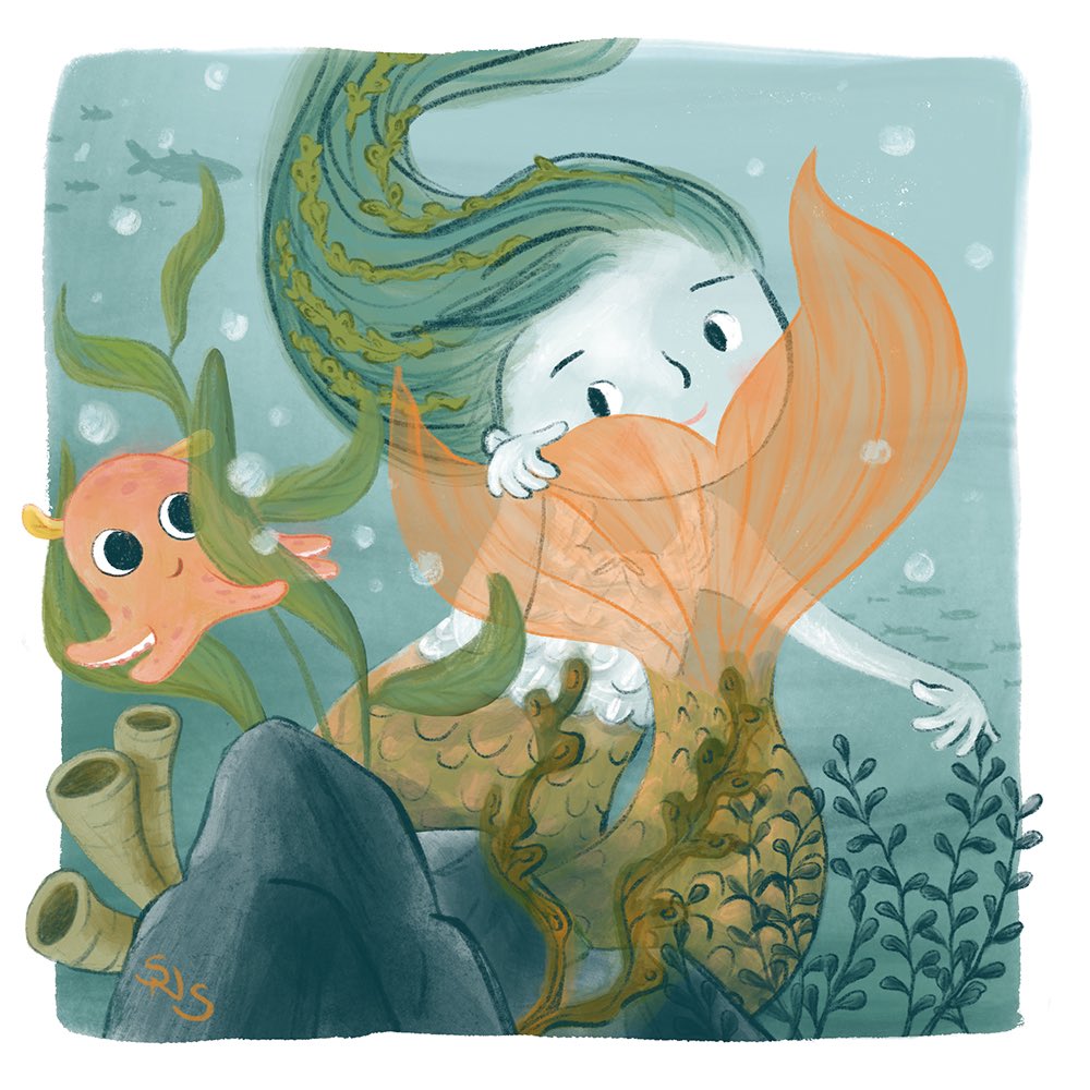 #mermay
Just getting this in under the #mermay2023 radar! Love the other #Mermaids swimming around the Twitter feed🤩👌✨ #childrensbooks #Childrensbookart #kidlit #kidlitart #illusrtationart #Illustrator #deepsea #dumbooctopus