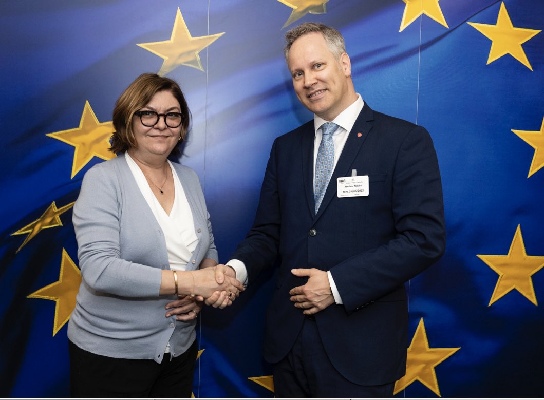 Pleased to welcome Norway’s Transport Minister Jon-Ivar Nygård today. Fruitful discussions on topics of common interest such as EU-Norway Green Alliance, road safety, decarbonization of transport and road safety.