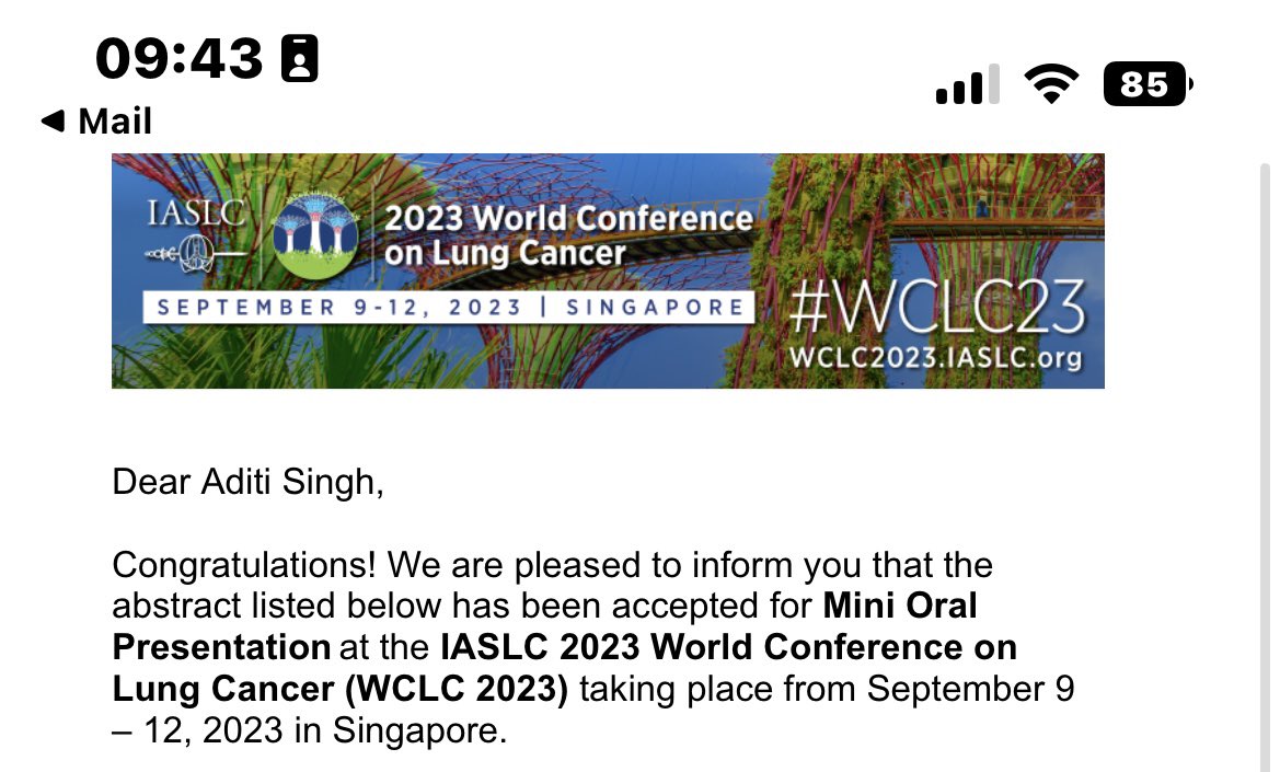 Excited that our work has been accepted for mini oral presentation. @IASLC #wclc23 @AhmedAb80025119